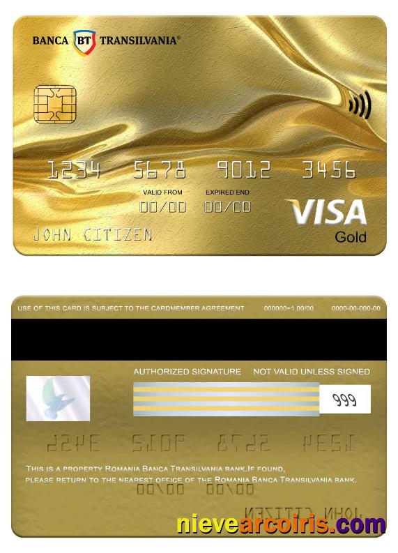 Romania Banca Transilvania bank visa gold card